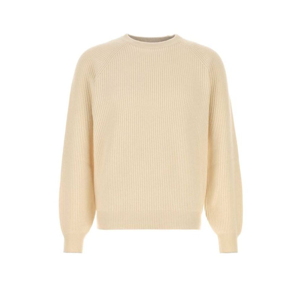Brunello Cucinelli Men Cream Cashmere Sweater